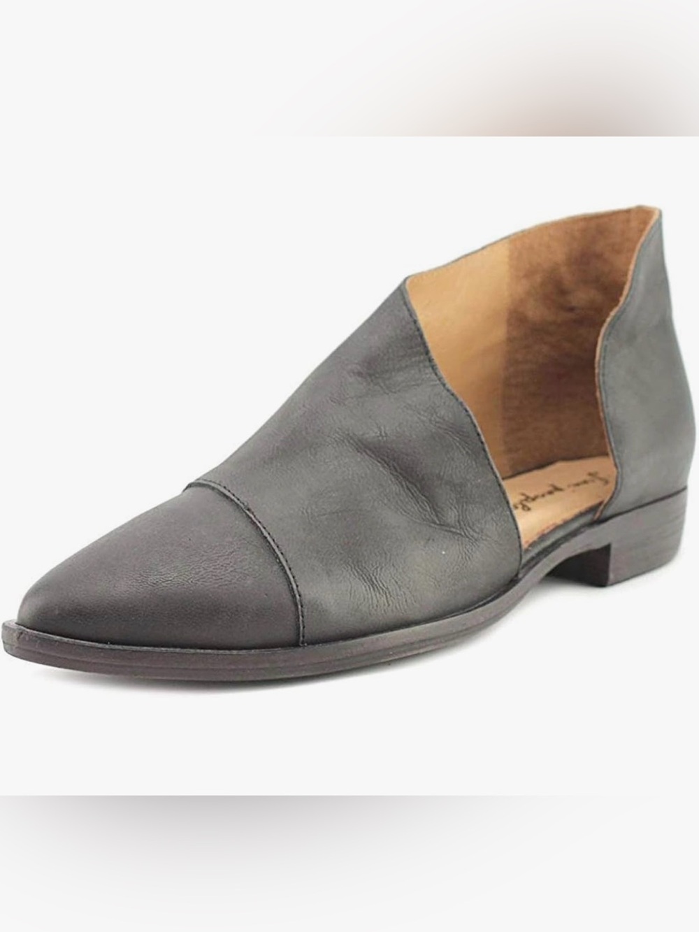 NEW Free People Flat Royale Grayish Black Flats - Leather Size 38 Women’s Shoes